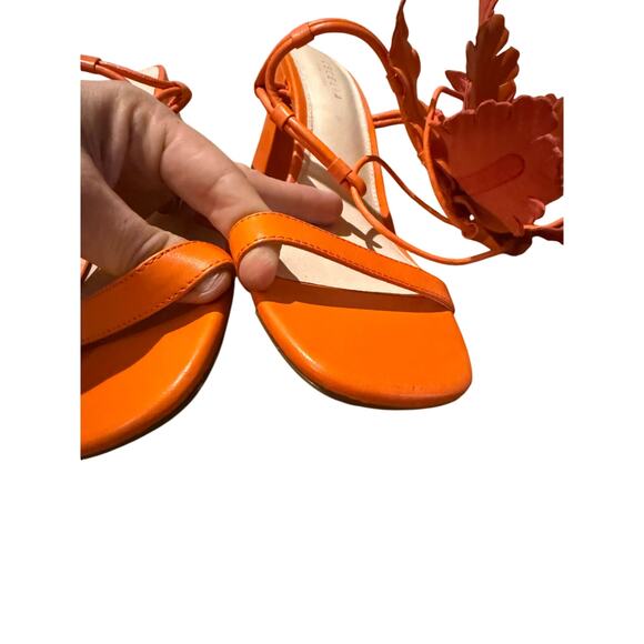 Cecelia New York Hibiscus Sandals in RARE Orange Sz. 10 - Picture 9 of 11